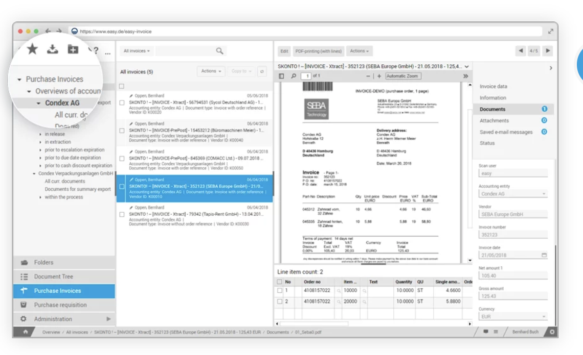 screenshot of easy invoice